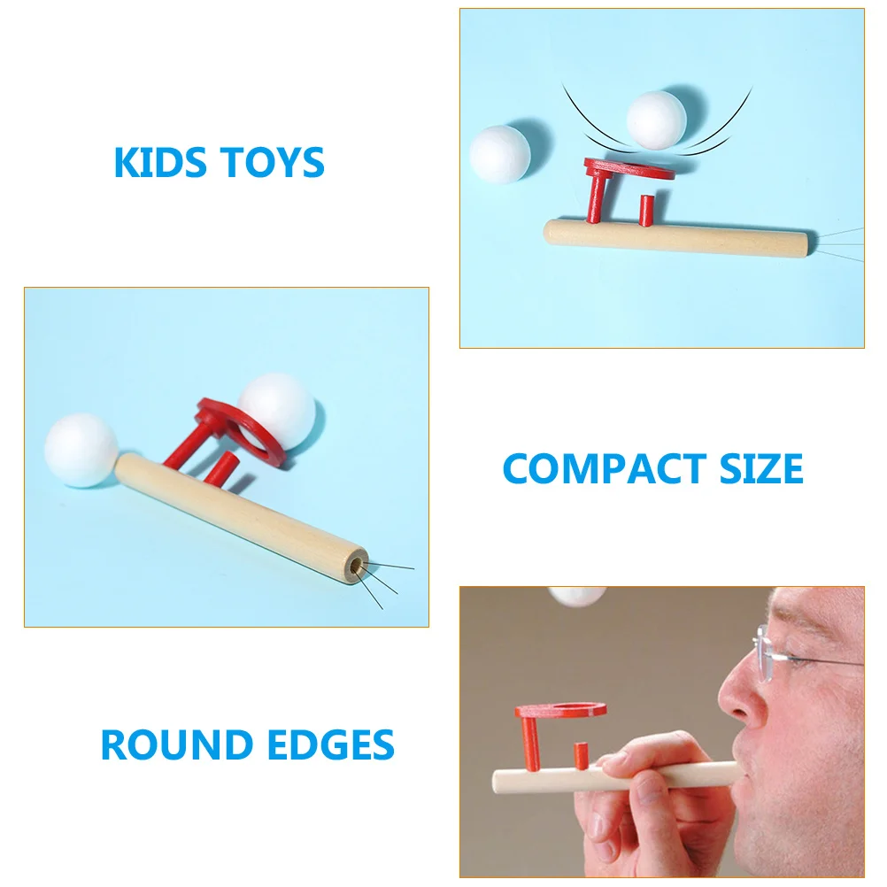 4 Pcs Practice Lung Capacity Toys Blowpipe Children's Blowing Funny Floating Wooden Baby