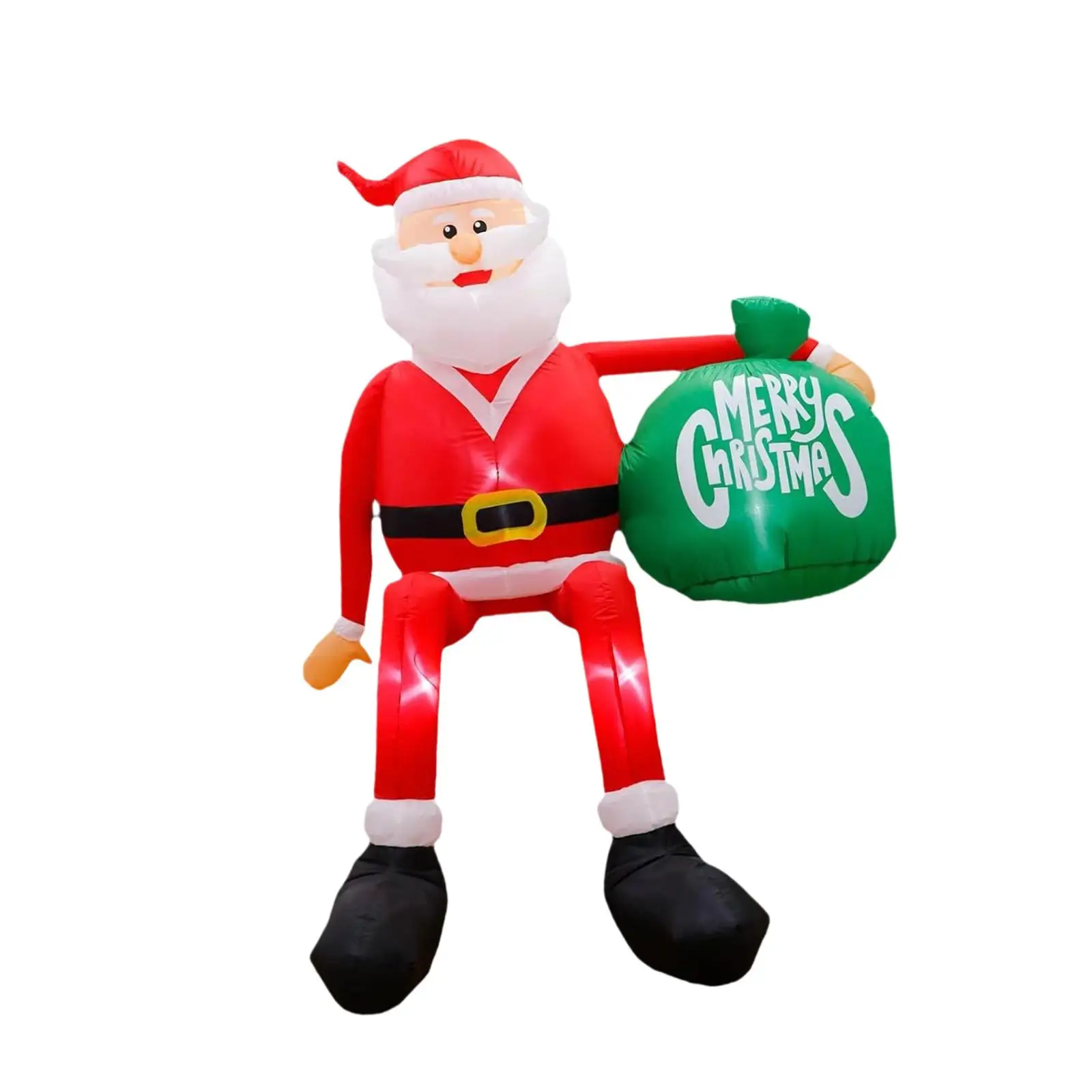 

Christmas Inflatable Santa Inflatable Toy Cute Lighted Holiday Display with Big Gift Bag for Porch Winter Home Festival Party