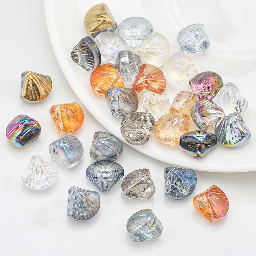 10mm 30pcs/bag High Quality Crystal Glass Shell Scattered Beads DIY Bracelet Necklace Accessories