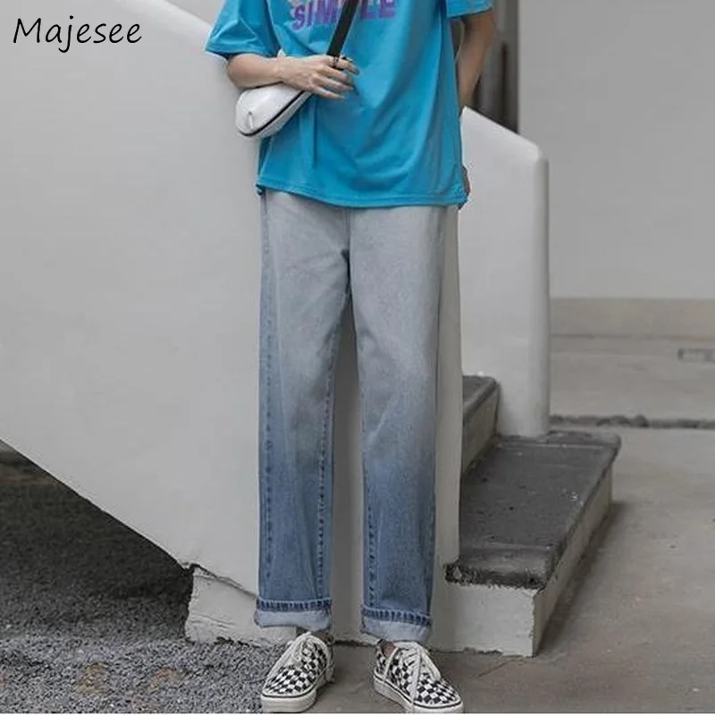 Jeans Women All-match Wide Leg Trousers Female Spring Hot Selling Popular Minimalist Basic Teens Students Ulzzang Streetwear New