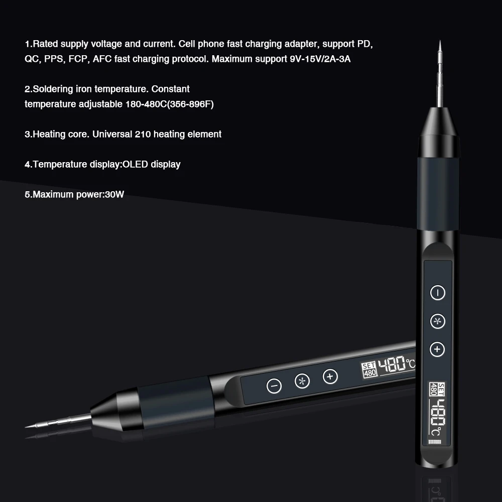 X210 USB Soldering Iron Adjustable Temperature Smart Electric 30W Fast Heat Portable Digital Welding Station Original Kit repair