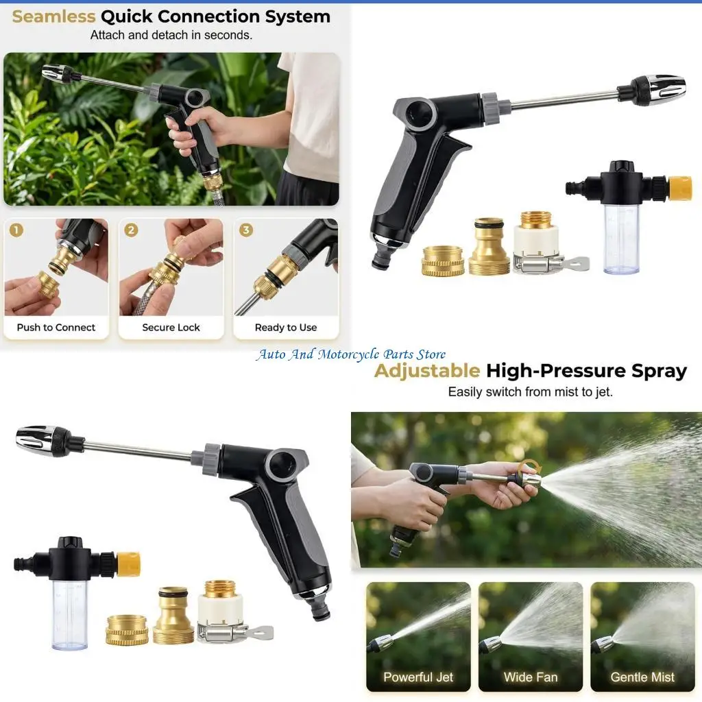 

P9FD Professional Car Wash Nozzle with Foam Handle Attachment Multifunction Foam Handle Nozzle Suitable for Effective Cleaning