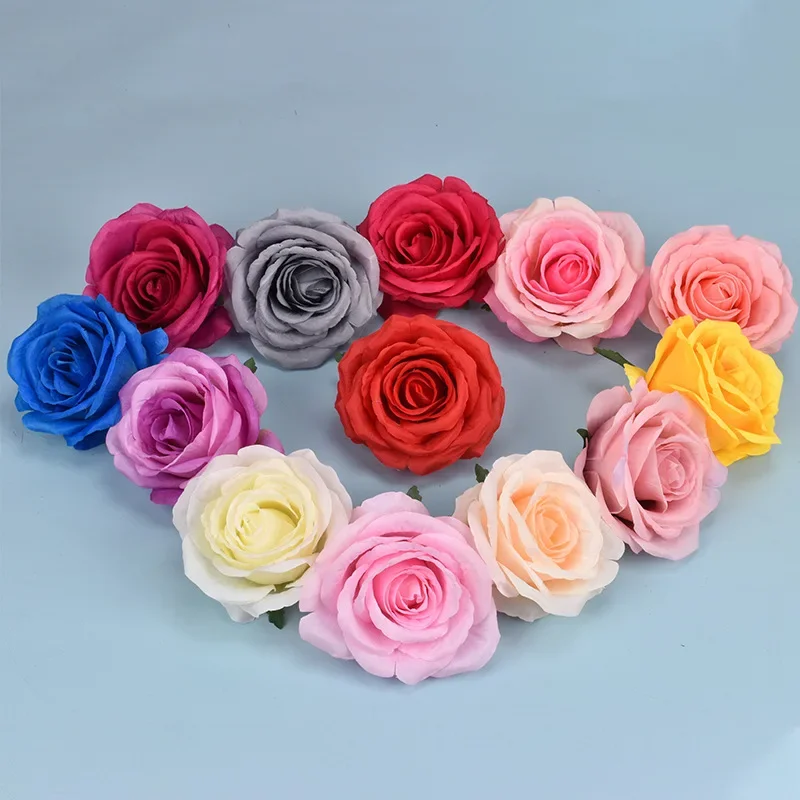 10PCS 10cm Artificial Flowers Rose Flower Head Wedding Layout Photography Props Silk Flower Flower Wall Arch Decoration