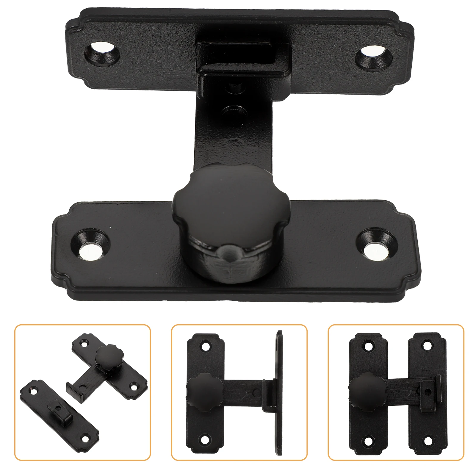 

Sliding Door Lock 90 Degree Barn Latch Black Stainless Steel Gate Locks for Bathrooms Wooden Fence Screen Door Latches