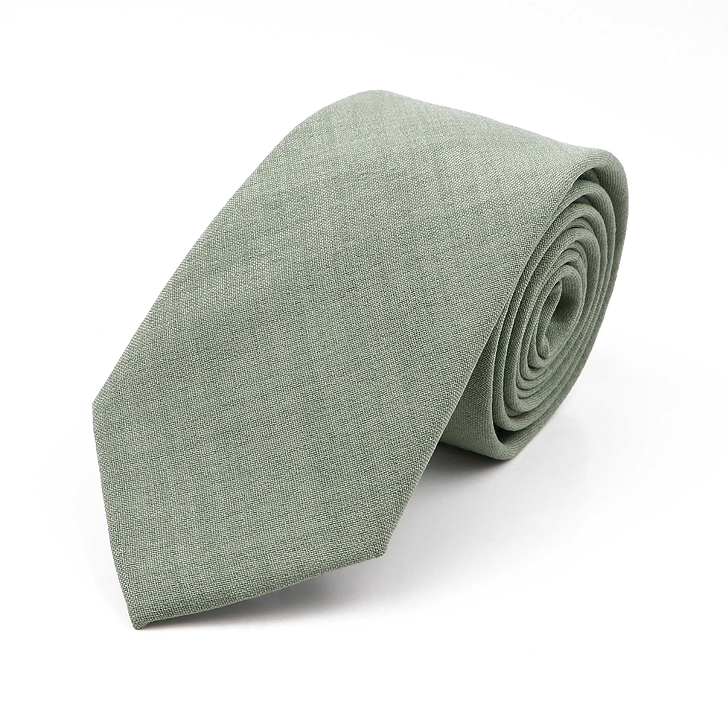 New Casual Solid Color Ties For Men Green Blue Pink Cotton Necktie Narrow Collar Slim Skinny Cravat Wedding Party Accessories