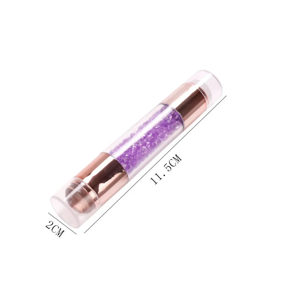 เครื่องมือประทับเล็บ ซิลิโคนสองด้าน สำหรับงานศิลปะบนเล็บ อุปกรณ์เสริมสำหรับมืออาชีพ