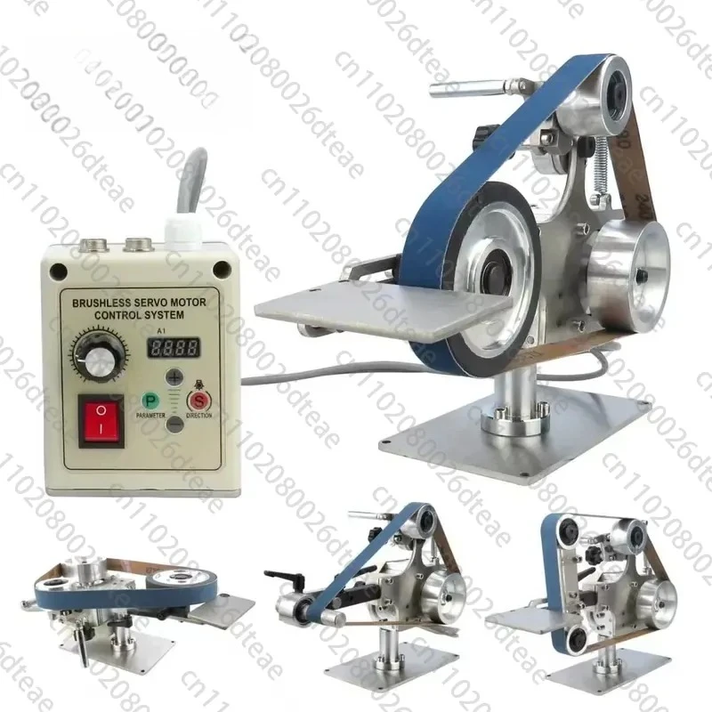 Vertical/Horizontal Dual-Purpose Belt Sander, Grinder, and Knife Sharpener; Multifunctional, Stepless Speed Control, Deburring