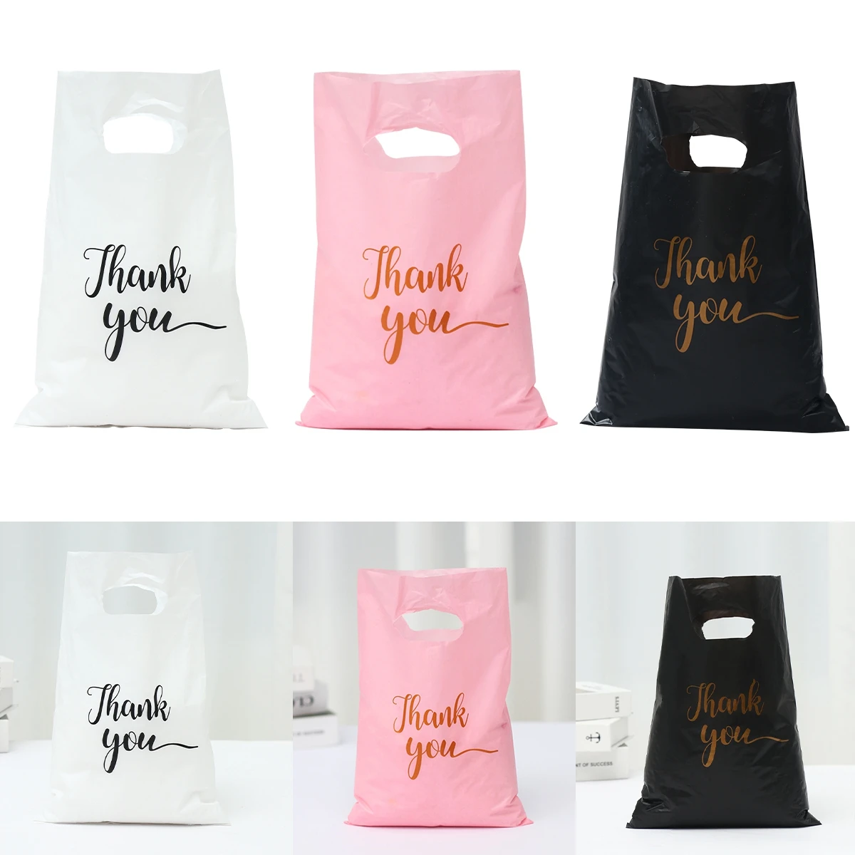 100pcs Thank You Hand Bag Candy Gifts Bags Wedding Birthday Party Decoration Kids Baby Shower Packing Bag Birthday Suppies Bags