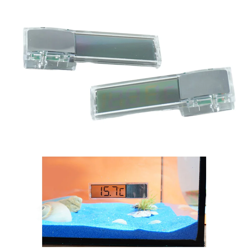 Clear Display Transparent LCD Aquarium Thermometer Real Time Temperature Monitoring External On Design Compact 70 20 14mm