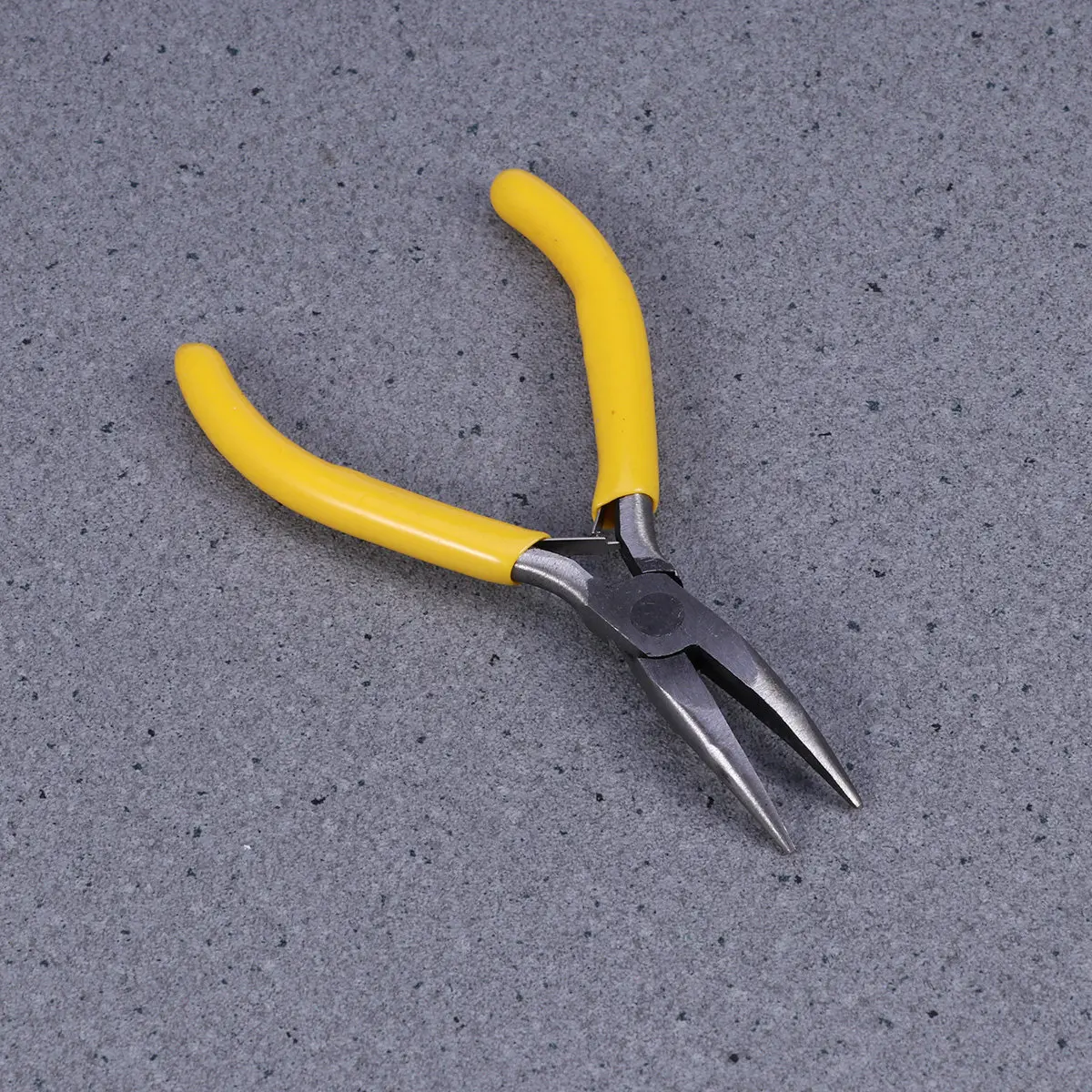 5 Inch Stainless Steel Bent Nose Pliers with Angled Tempered Jaws Grip Cushion Handles Spring Loaded for Jewelry Making