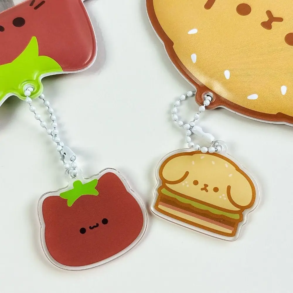 Cartoon Hamburger Dog Photocard Case Student Card Holder Bag Keychain Photo Card Holder Tomato Cat Idol Photos Protective Cover