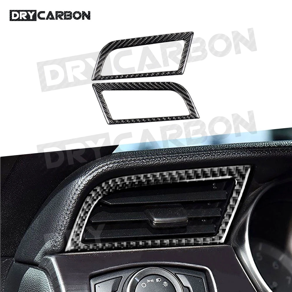 

2 PCS/Set Carbon Fiber Car Interior Side Air Conditioner Outlet cover Frame For Ford Mustang 2015 -2019 Air Vent Trim Stickers