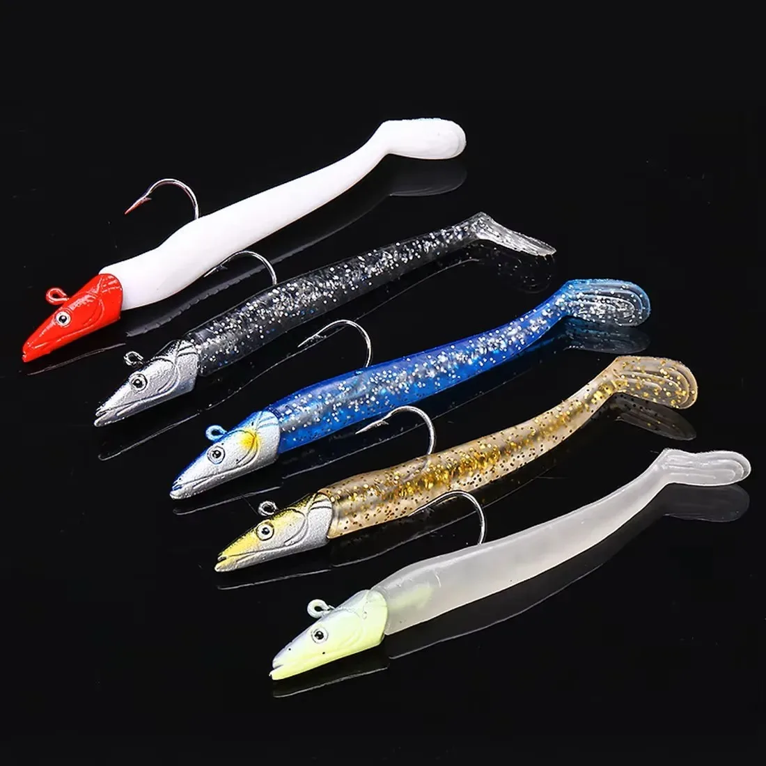 

1pc Soft Shad Swimbait with Jig Head 10g/19g Weighted Sinking Fishing Lure for Sea Bass Pike Trout Long Casting
