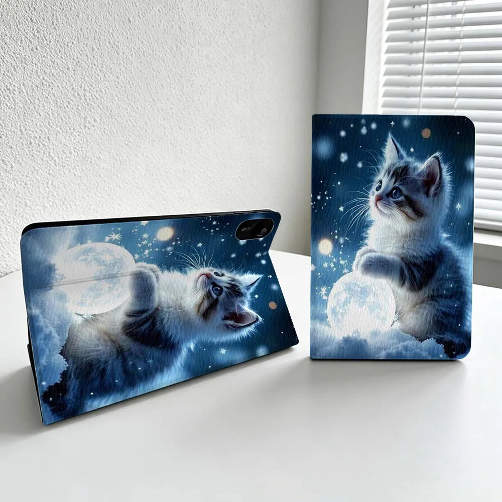 Sparkly Cat Pattern Cover For Xiaomi Redmi Mi Pad 8 7 6 5 4 2 SE K Pro Max Ultra Poco Pad Soft Inch Tablet Case