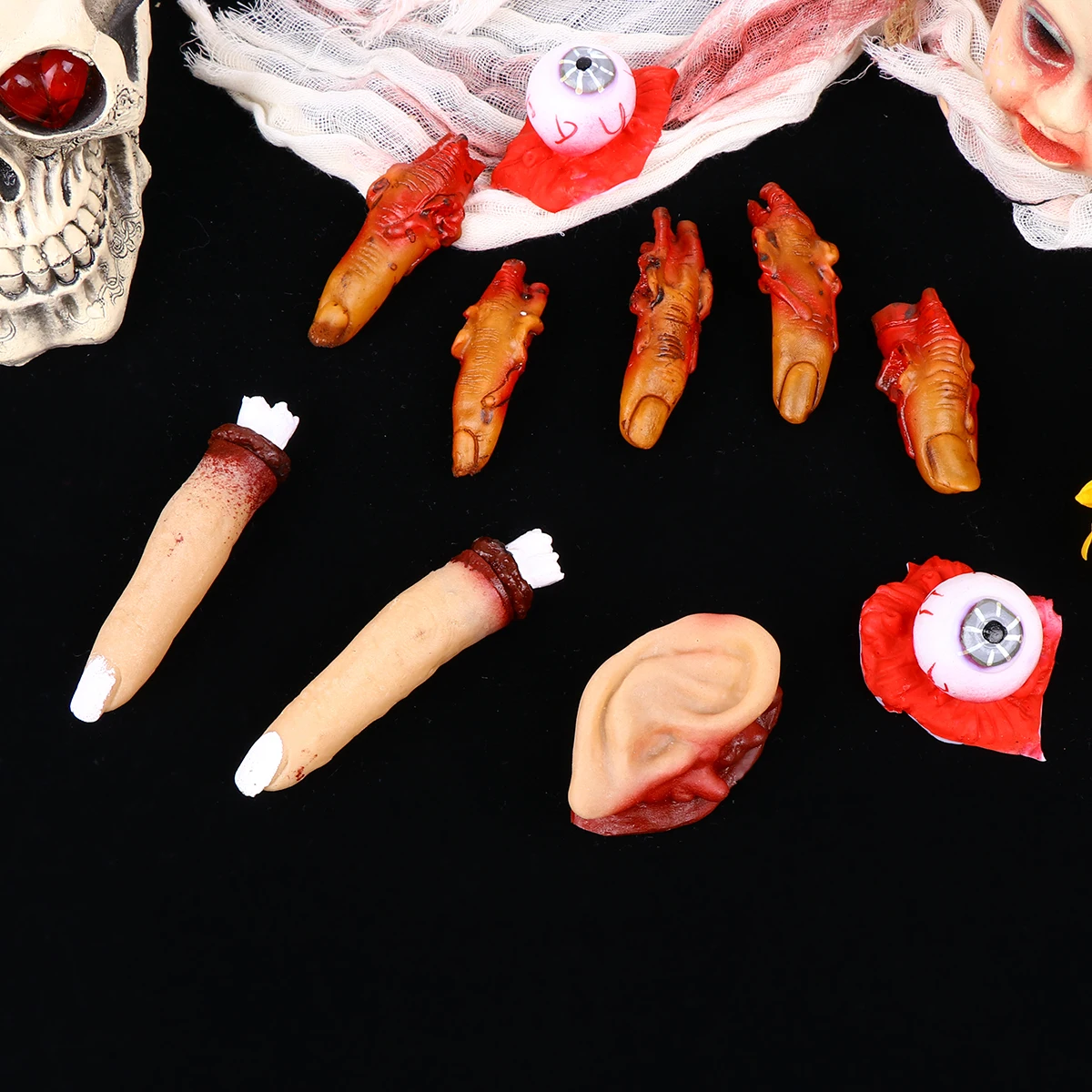 10 stuks Horror Decor Speelgoed Halloween Rekwisieten Enge Truc Griezelige Prank Bloedige Feestartikelen Spooky Decoratie Veilig Materiaal
