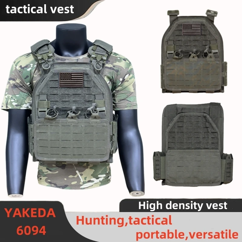 YAKEDA Защитные жилеты Охотничьи жилеты 6094, быстроразрывные жилеты с лазерной резкой, пуленепробиваемые пластины можно вставить YAKEDA Защитные жилеты Охотничьи жилеты 6094, быстроразрывные жилеты с лазерной резкой, пуленепробиваемые пластины можно вставить