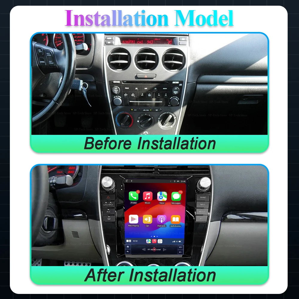 9.7" Android 16 For Mazda 6 2004 2005 2006 2007 2008 2009 2010 2012 2013 2014 2015 Car Radio Multimedia Video Player GPS Carplay