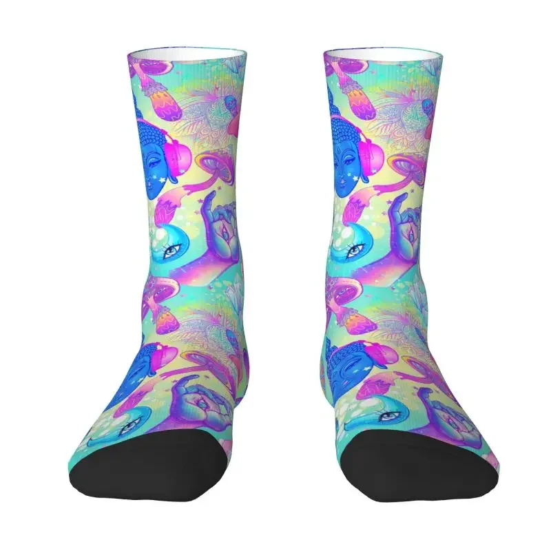 Psychedelic Magic Mushrooms Men's Crew Socks Unisex Cool 3D Printed Trippy Pattern Dress Socks