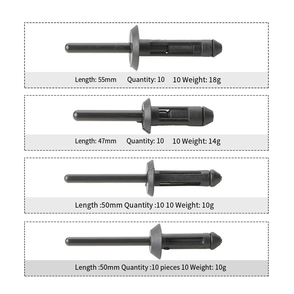41PCS Rivet Adapter Set Riveting Tool Plastic Rivet Gun Hand Riveter Suitable For Automotive