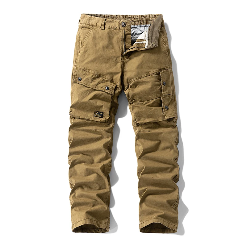 

Мужские брюки-карго верблюжьего цвета, повседневные тактические брюки в стиле милитари, осенняя модная уличная одежда, спортивные штаны для бега с несколькими карманами для мужчин