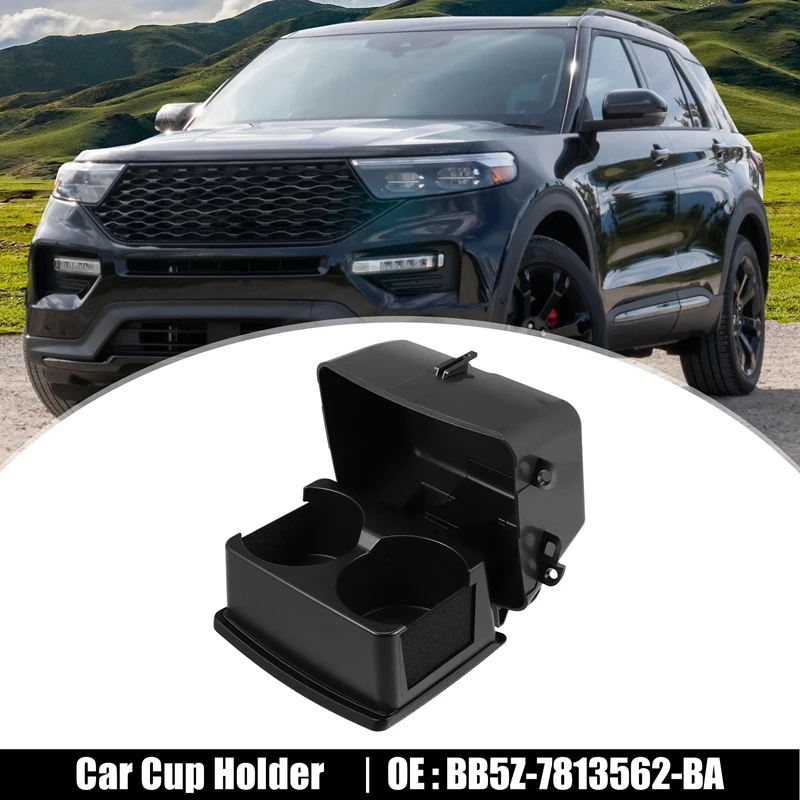 Car Center Water Dual Cup Holder For Ford Explorer 2011-2015 Spare Parts Accessories Black Drinks Holder BB5Z-7813562-BA