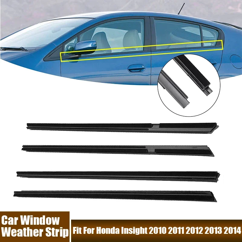 Car Outside Window Glass Sealing Strips Black Rubber Pressure Strips Car Accessories For Honda Insight 2010 2011 2012 2013 2014