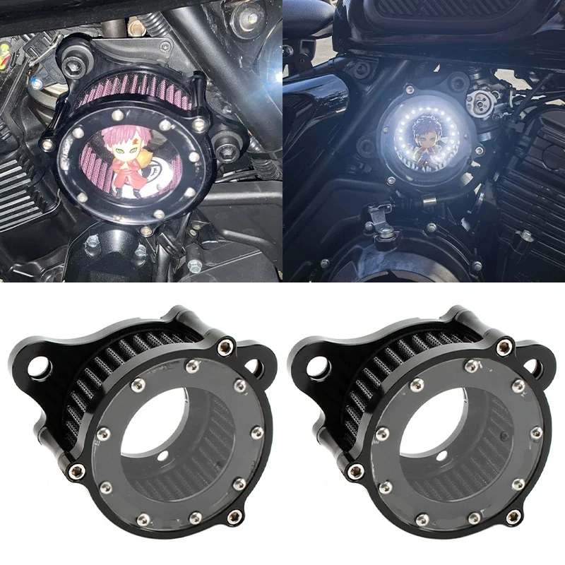 Transparent Decorative Air Filter Mod Parts For Changjiang400 Changjiang700 Bobbie400 Motorcycle, Left & Right Mount With Doll D