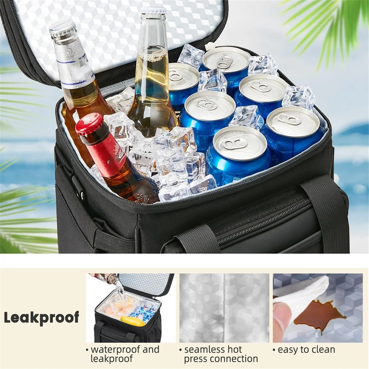 

NEW Insulated Lunch Bag for Men & Women - Expandable, Leakproof Dual Compartment Tote for Work, Picnic, Outdoors