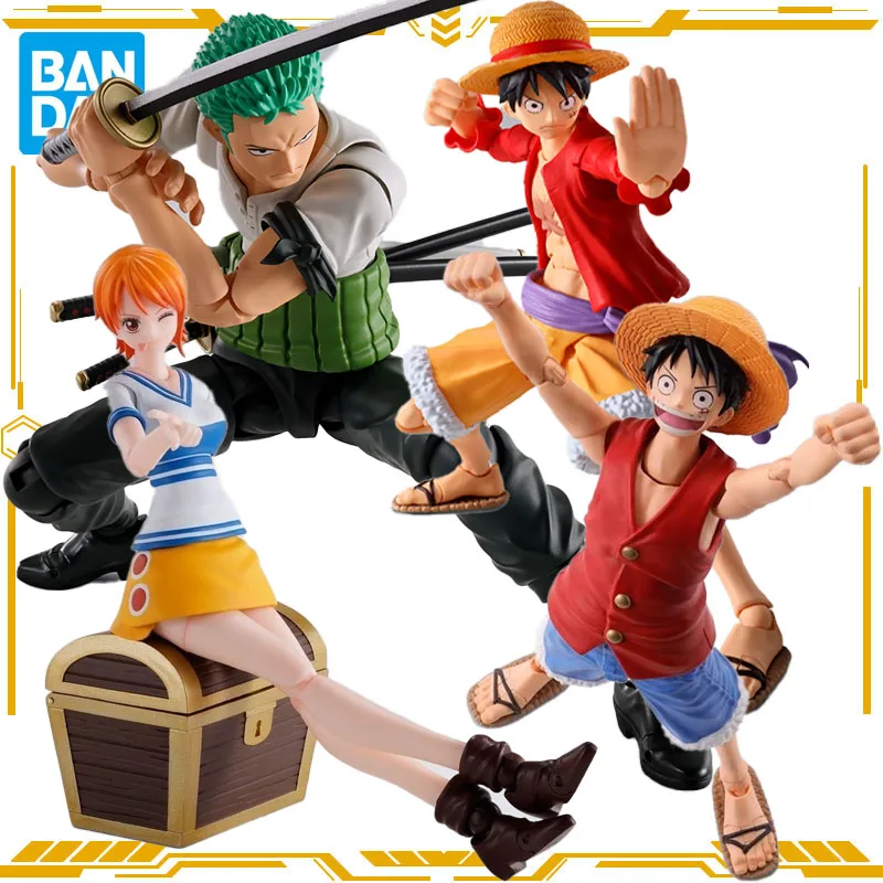 

Bandai Original S.H.Figuarts ONE PIECE Monkey D. Luffy Nami Roronoa Zoro Action Figure Toys for Boys Girls Gift Collectible