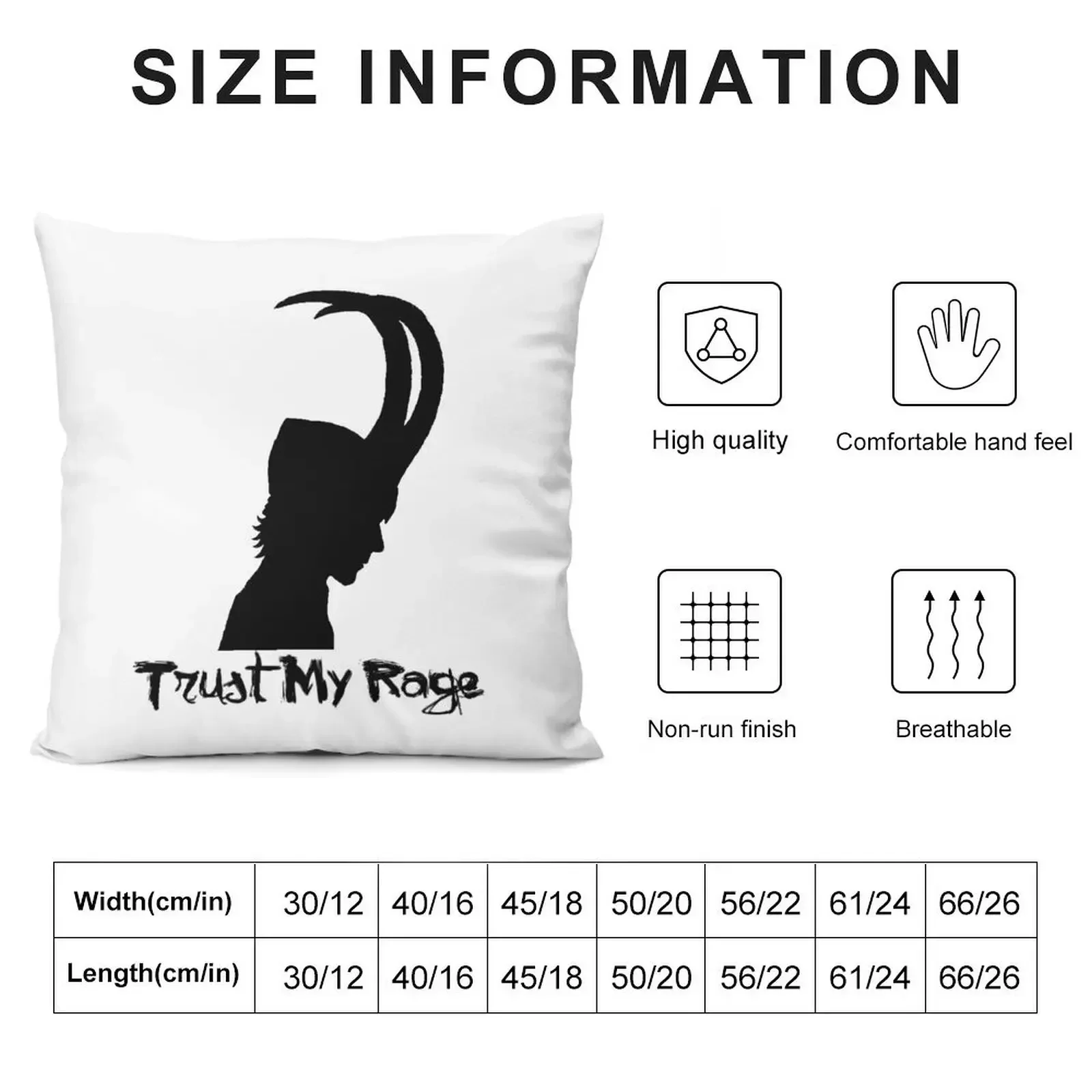 Trust My Rage Throw Pillow Pillowcase Pillow Cases pillow