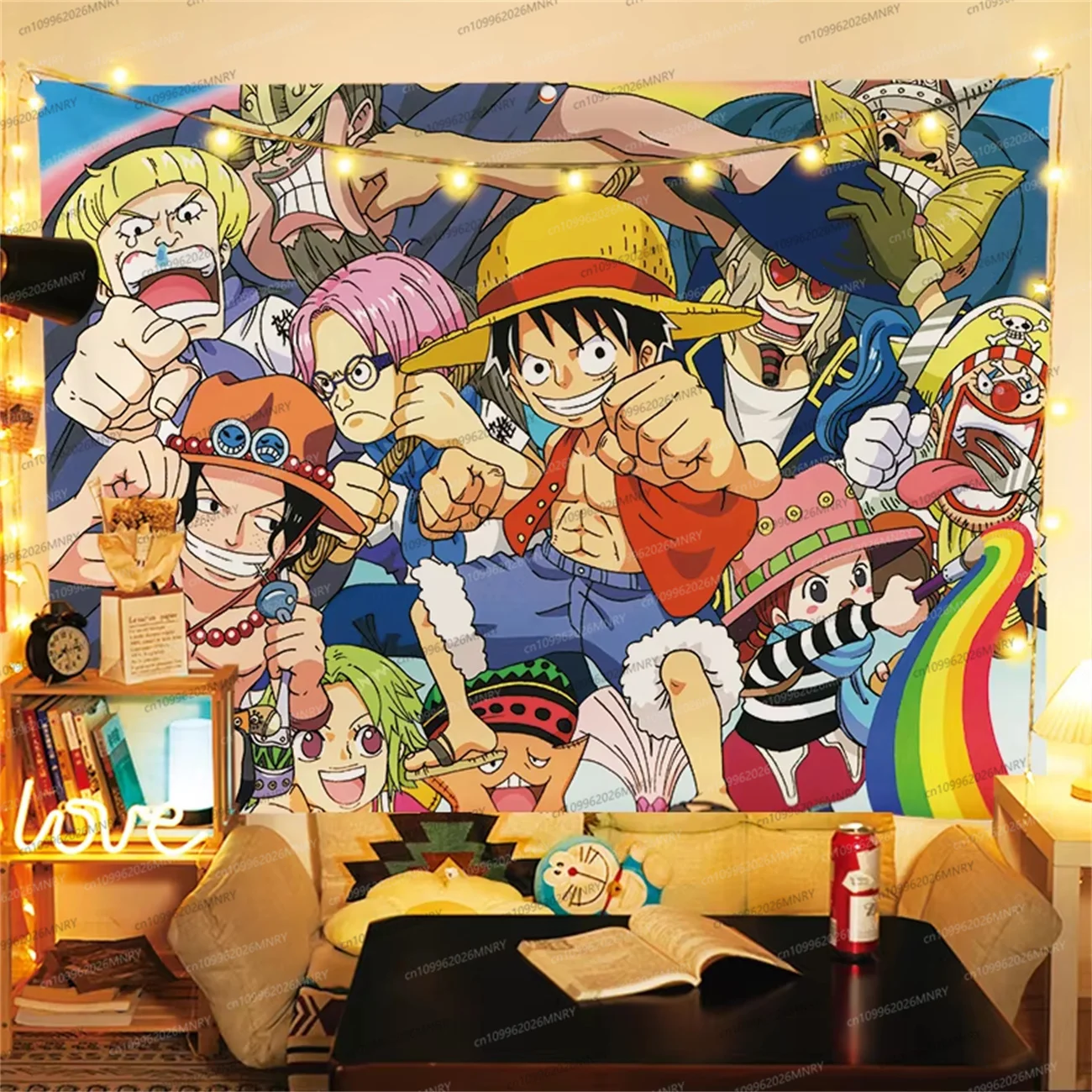Tło fotograficzne One Piece Luffy, motyw anime piracki, dekoracja na przyjęcie urodzinowe dla chłopca, prezent dla dziecka, rekwizyt do zdjęć. — zdjęcie produktu 3