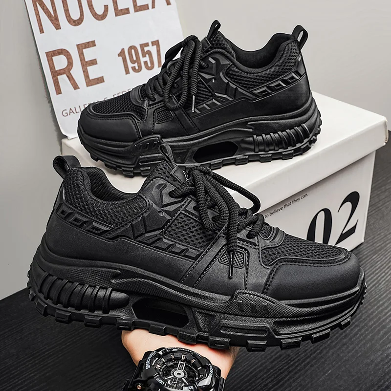 Chunky Sneakers Four seasons Men's Breathable Light Casual Outdoor Running Shoes Fashion students Soft sole Speed Sports Shoes
