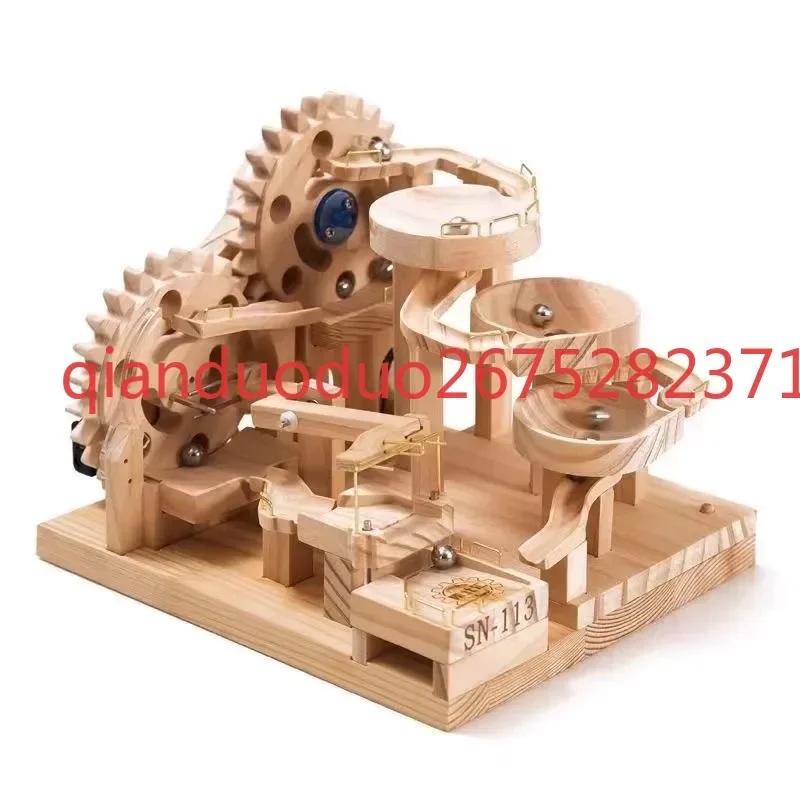 Puzzle assembly model difficult electric wood mechanical ball building block DIY handmade toys for boys and girls