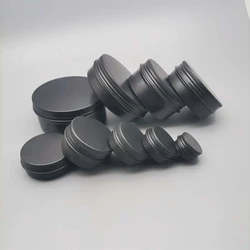 Black Cream Jar Empty 5g 10g 15g 20g 30g Candle Jars 50g 60g 80g 100g Cosmetic Makeup Lip Balm Container Aluminum Tin with Lid