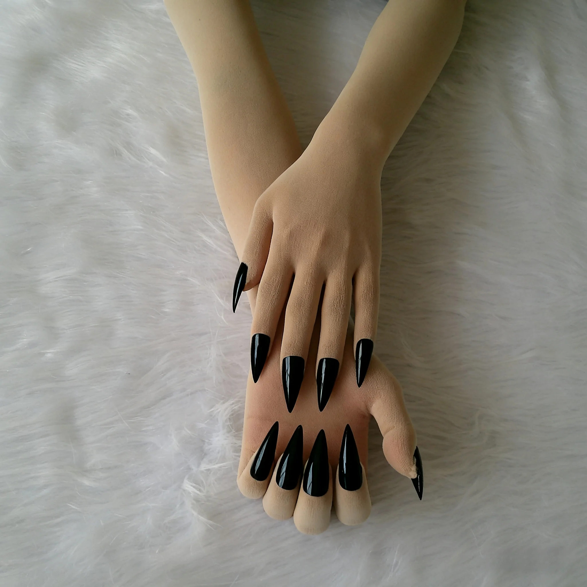 Guanti unisex morbidi e traspiranti con calza lunga a 5 dita con chiodi per la festa di crossdressing cosplay