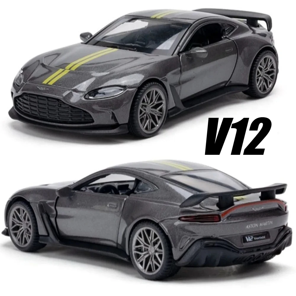 1:43 V12 Sports Car Mode Toy Diecast Alloy 2 Doors Opened Strong Durable Models Acrylic Dust Cover Design Sports Cars for Child