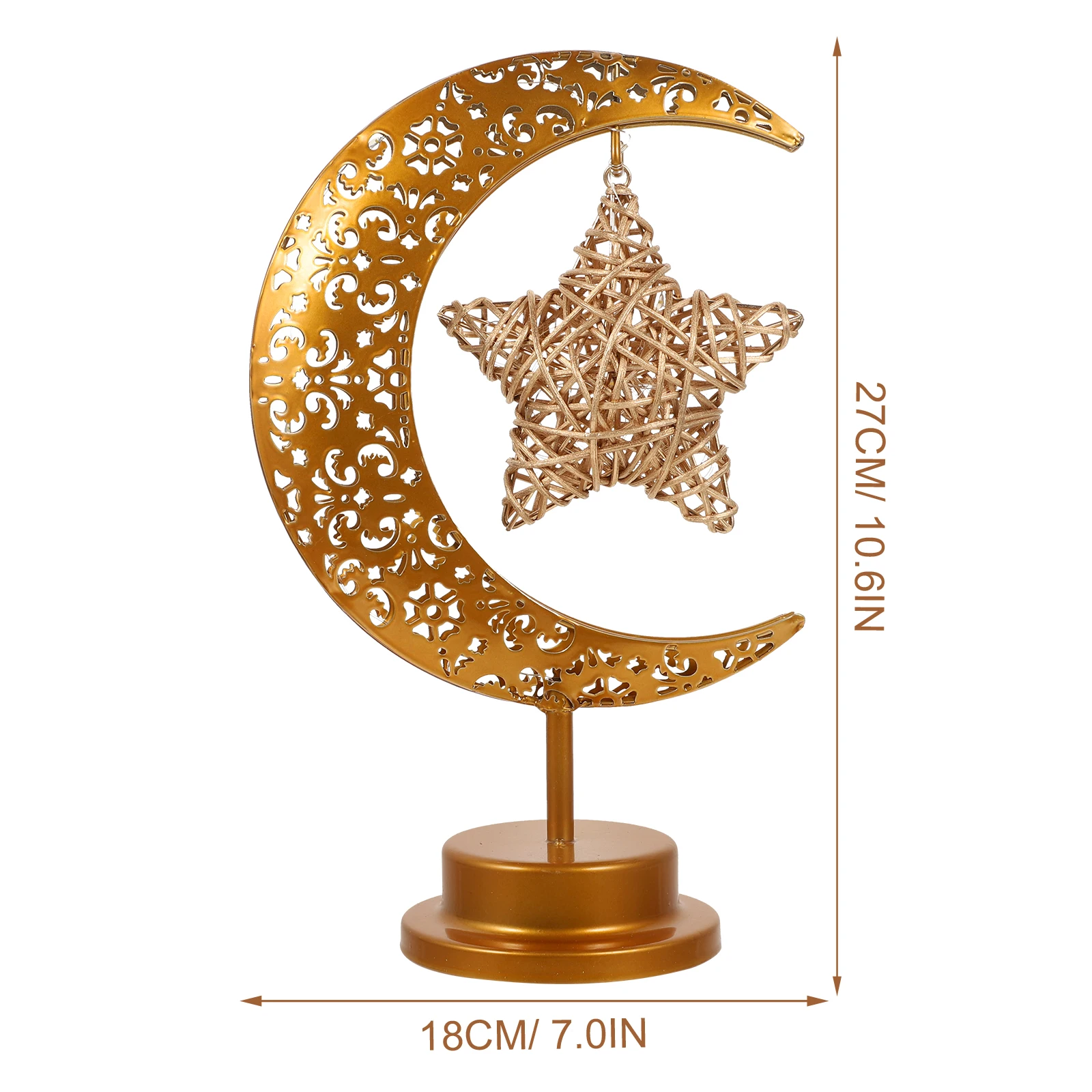

Moon Table Metal Rattan LED Bedroom Night Light Desk Muslim Eid Accessories Small Lamp Table Light Bedside Lamp
