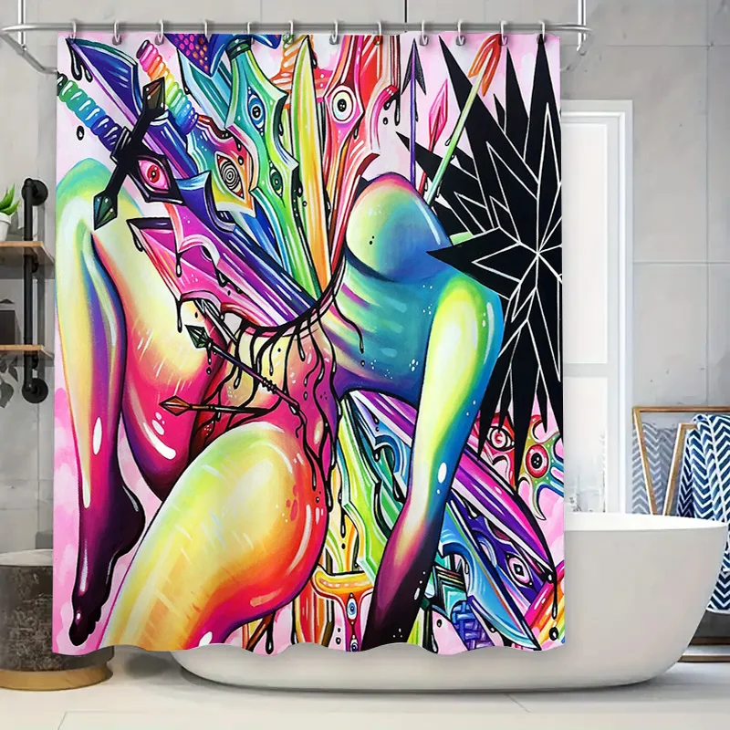 

Psychedelic Shower Curtain Abstract Art Nature Decor Trippy Tapestry Wall Hanging Hippie Home Decor Bohemian Vibes Spiritual Gif