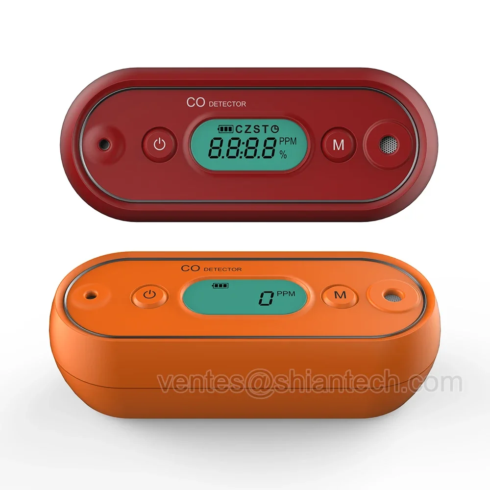 Горячая распродажа 2025, компактный и элегантный настраиваемый детектор газа для водонепроницаемого детектора кислорода CO, H2S, O2, детектор угарного газа