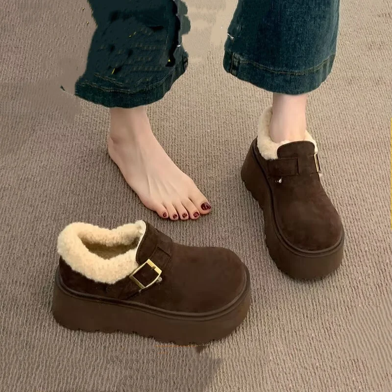 Modische Neue Runde Kappe Dicke Sohle Anti Slip Arbeit Freizeit frauen Stiefel Winter Heißer Verkauf Komfortable Warme Elegante Schnee stiefel