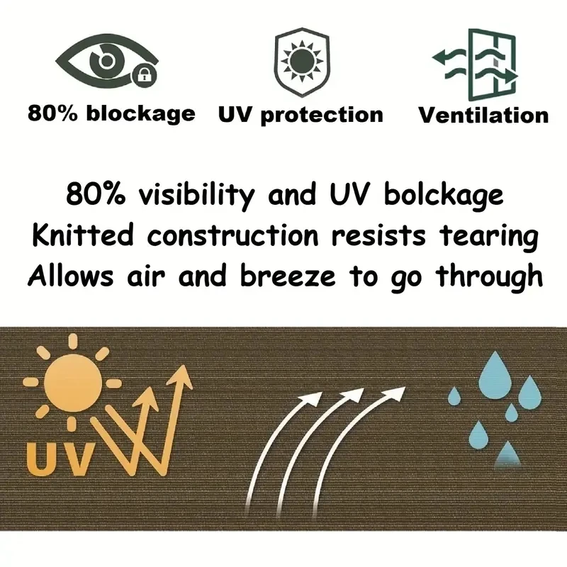 Zonnescherm Net Bruin Kamperen Wandelen Buiten Zonnescherm Paraplu Tuin Pavillion Schuur UV-bescherming Auto Zonnescherm Schuurnet