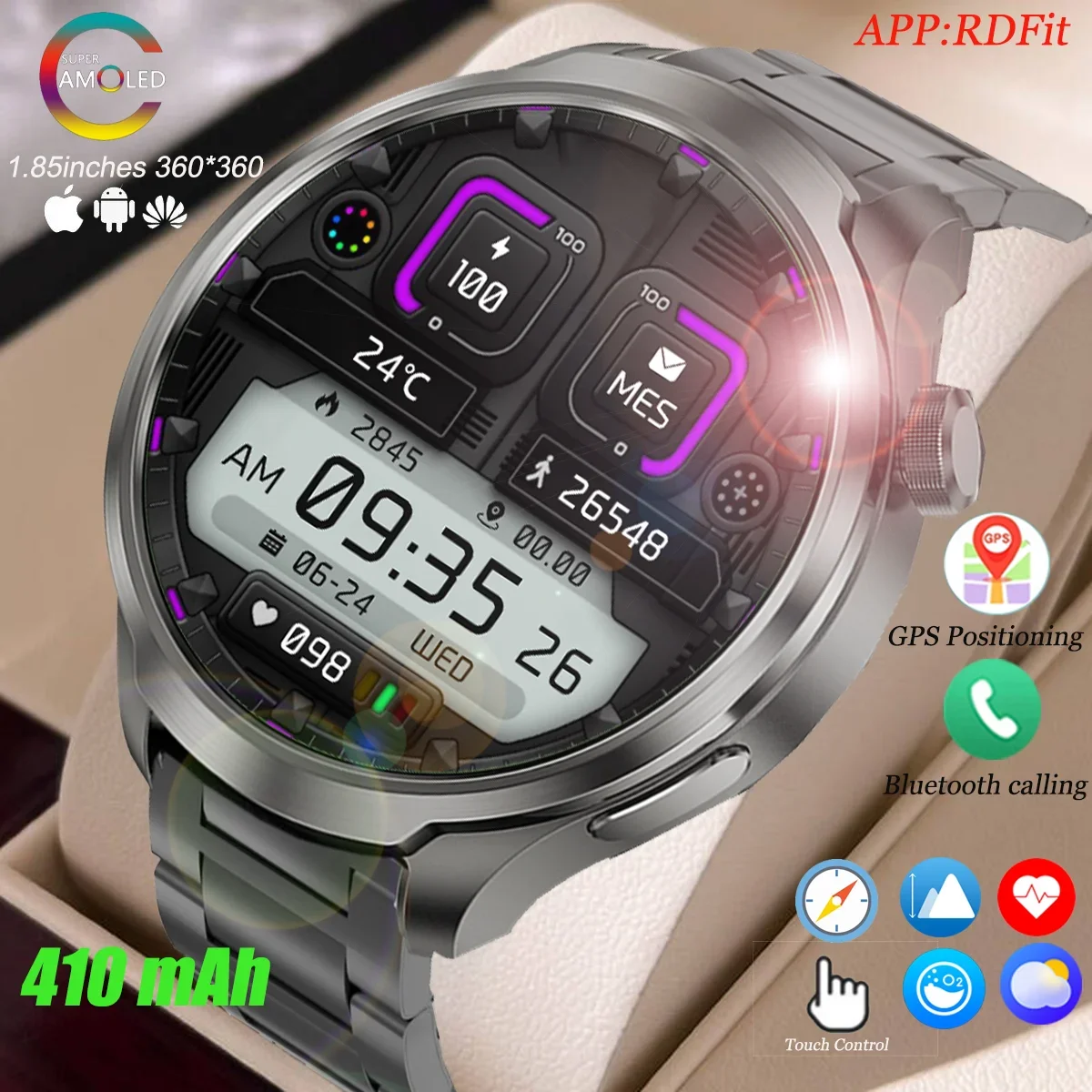 2024 For Huawei Men's smartwatch 360*360 HD health monitoring Bluetooth call GPS Watch Waterproof outdoor sports watch for men