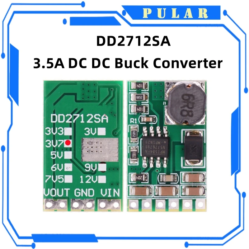 PLR 3.5A DC-DC moduł konwertera duck-Down Regulator napięcia 4.5V-27V do 3V 3.3V 3.7V 5V 6V 7.5 9V 12V DD2712sa