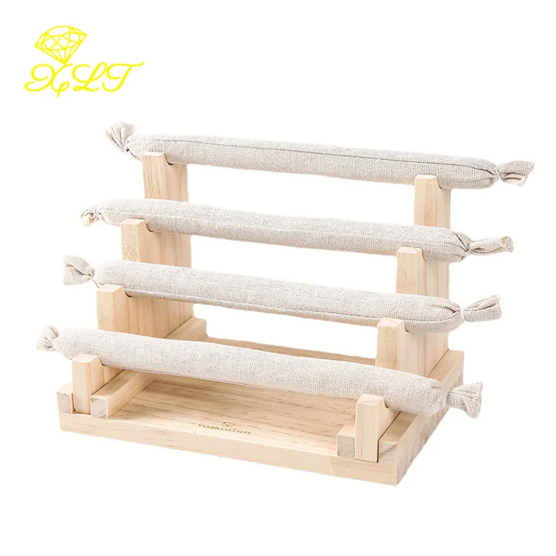 Wooden Detachable Ring Jewelry Display Stand Vertical Display Card Jewelry Stand Stall Props Jewelry Organizer For Ring