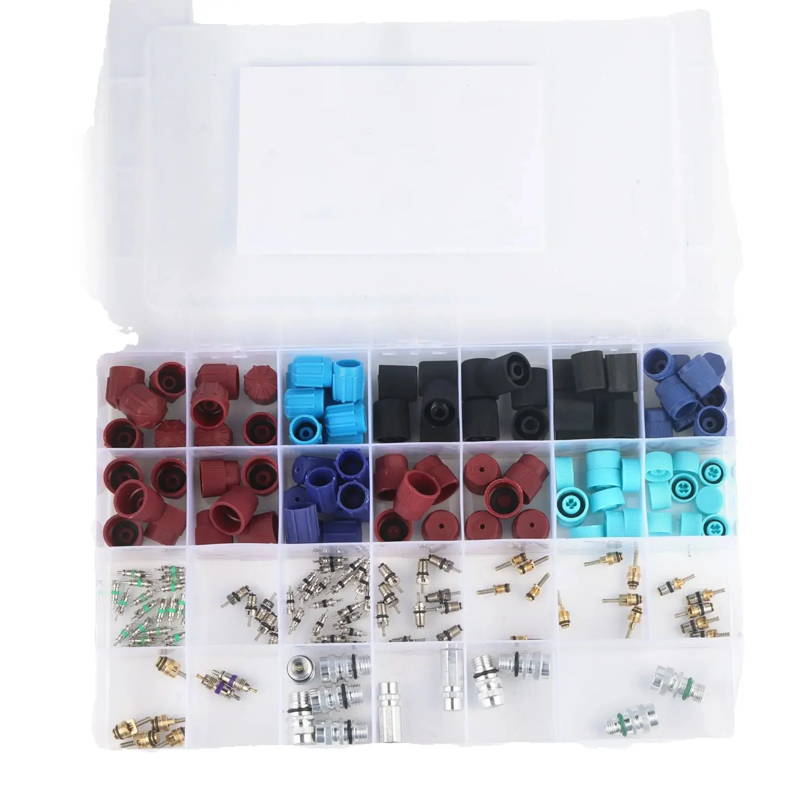 Kit surtido de núcleo y tapa de válvula de CA R134a para montaje universal automotriz, juego de 188 piezas