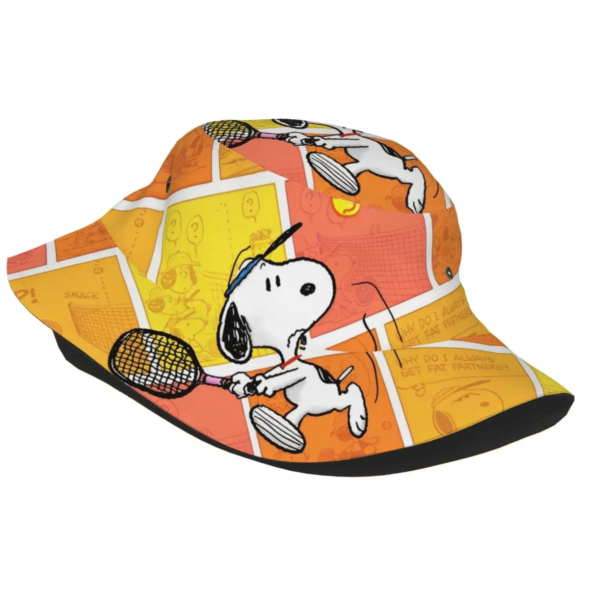 Women Men Bucket Hat Snoopys Play Tennis Summer Beach Hatwear Lightweight Vacation Fishing Caps Boonie Hat Dropshipping view 2