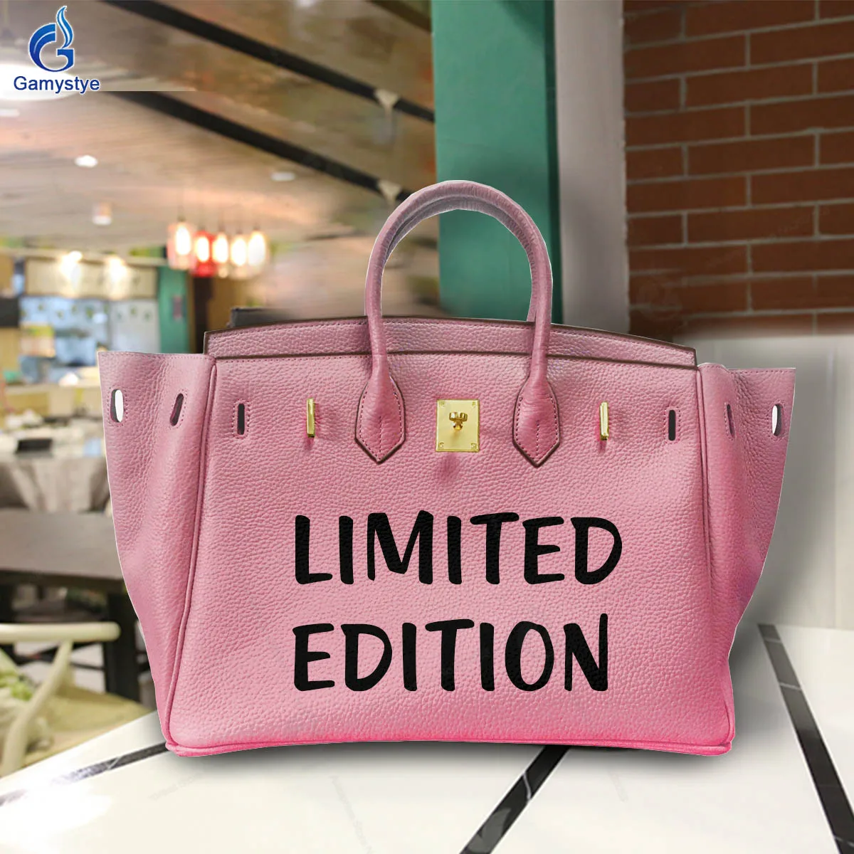 Hand Draw Customize Art Black English graffiti Bags For women Handbags Designer Shoulder Bag Togo Leather Cowhide National Style