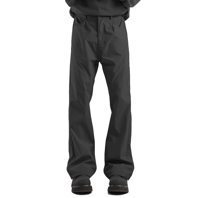 Men's Flare Pants Spring Summer Fashion Solid Color Drape Quick Dry Nylon Blend Straight Trousers Streetwear Urban Commuter Wear