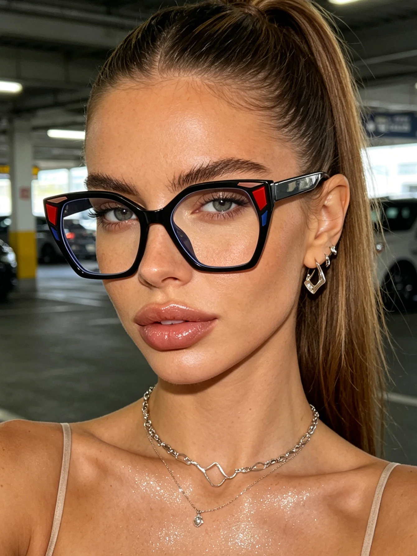 Street Fashion Trends - 1 szt. modne okulary w kontrastowych
