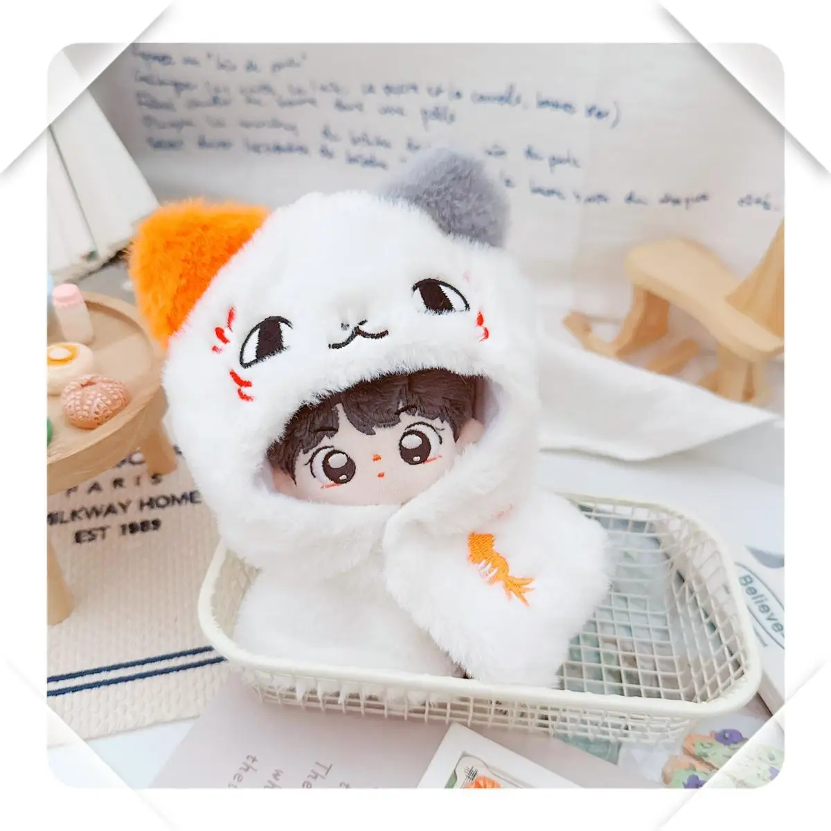 10cm Plush Doll Clothes White Cat Teacher Coat Kawaii Dress-Up Idol Doll Change Game Anime Peripherals Cute Gift